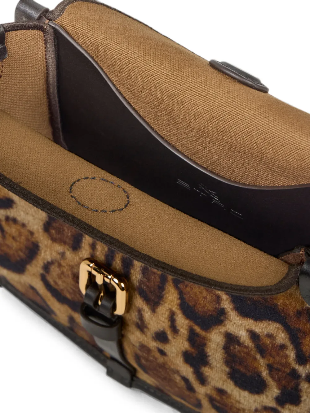 ETRO Pony fluwelen tas met luipaard-print Beige