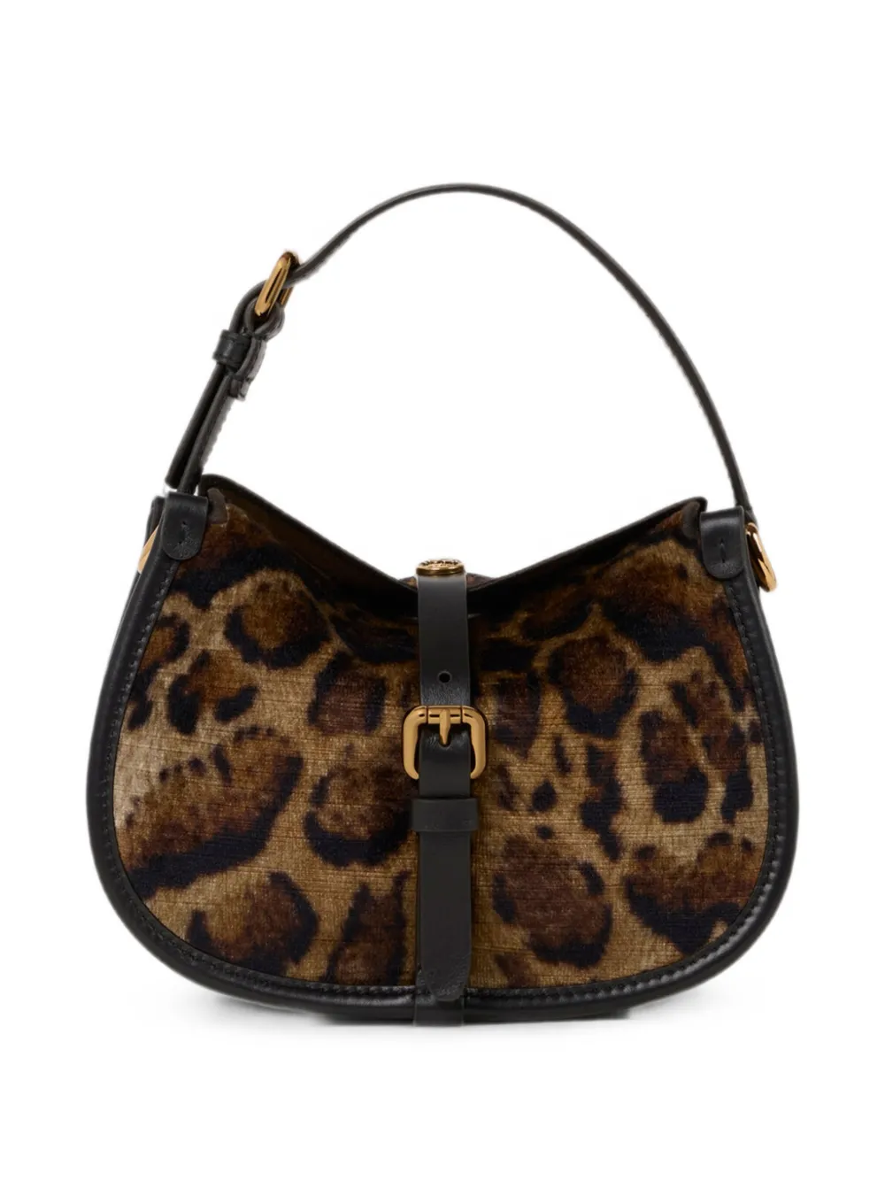 ETRO Pony fluwelen tas met luipaard-print Beige