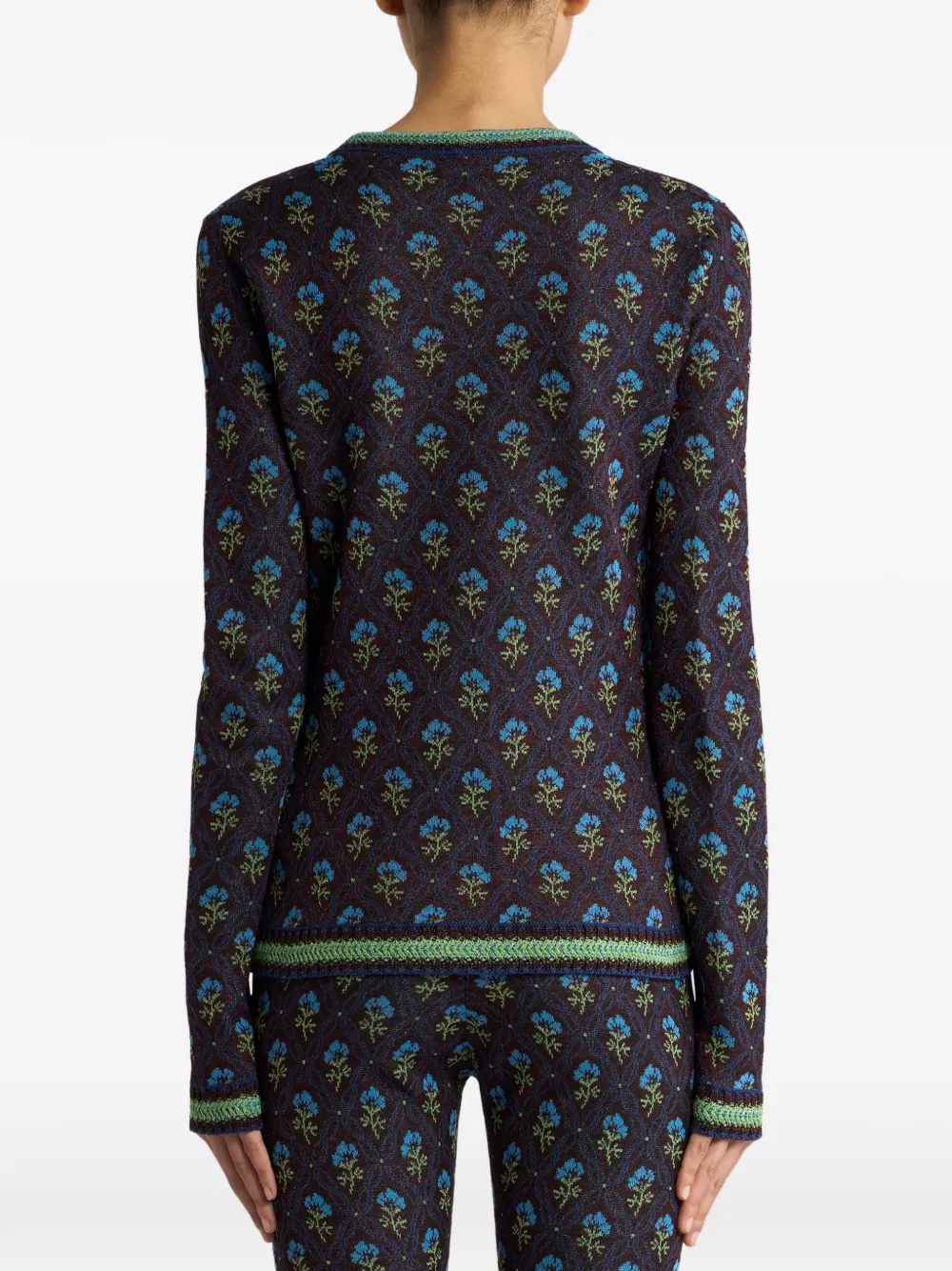 ETRO Jacquard vest met diamanten bloem-motief Bruin