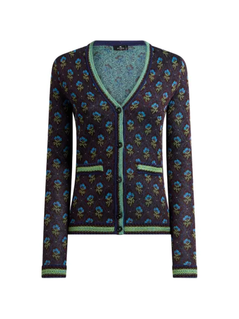 ETRO cárdigan en jacquard con motivo floral de rombos
