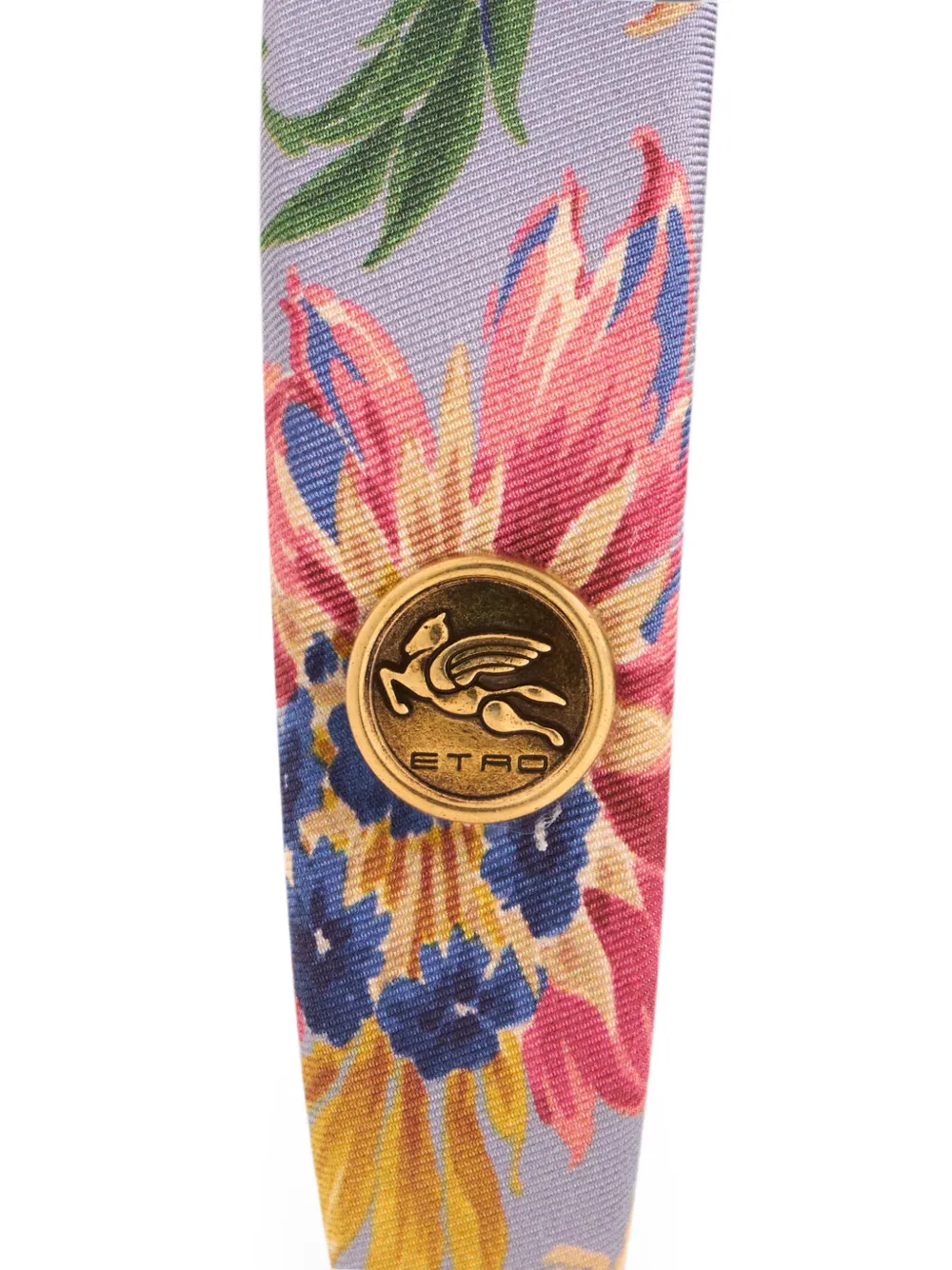 ETRO Zijden haarband met bloemen-motief Paars