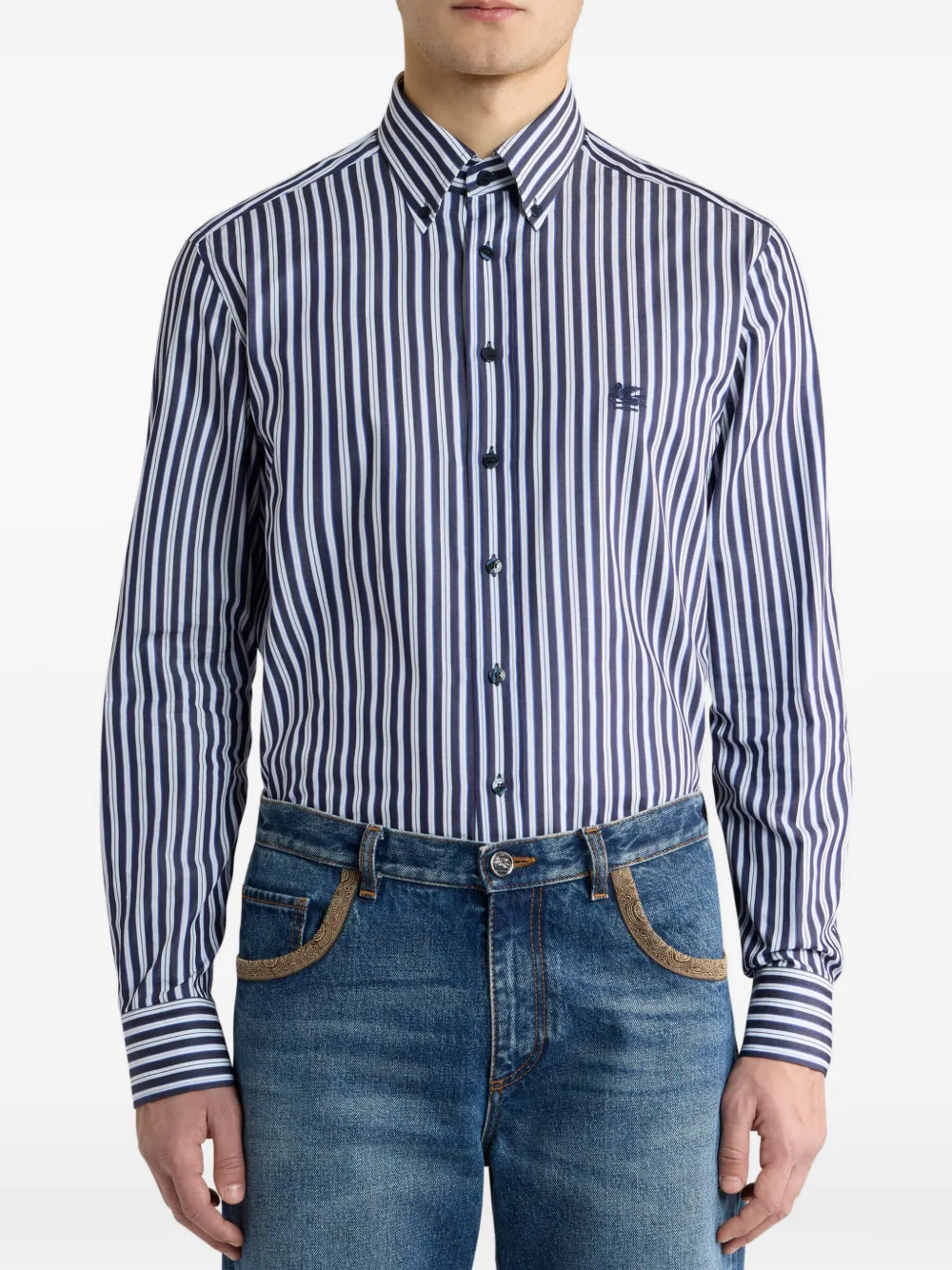 ETRO Gestreept blouse Blauw