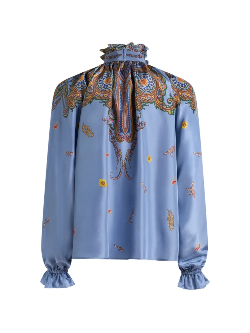 ETRO Zijden blouse met zijden sjaal en paisley-print Blauw