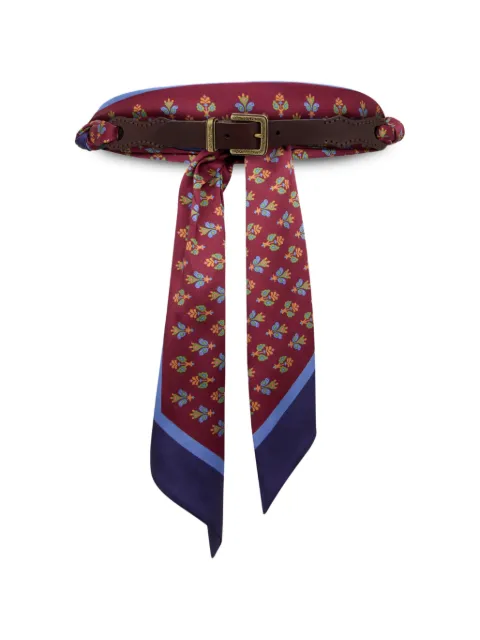 ETRO leather belt with printed scarf