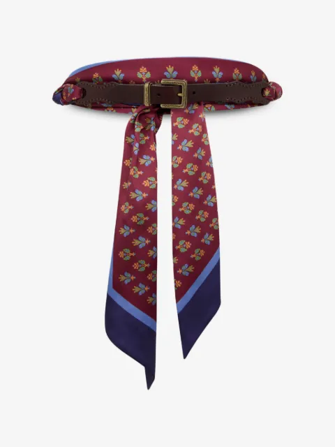 ETRO leather belt with printed scarf