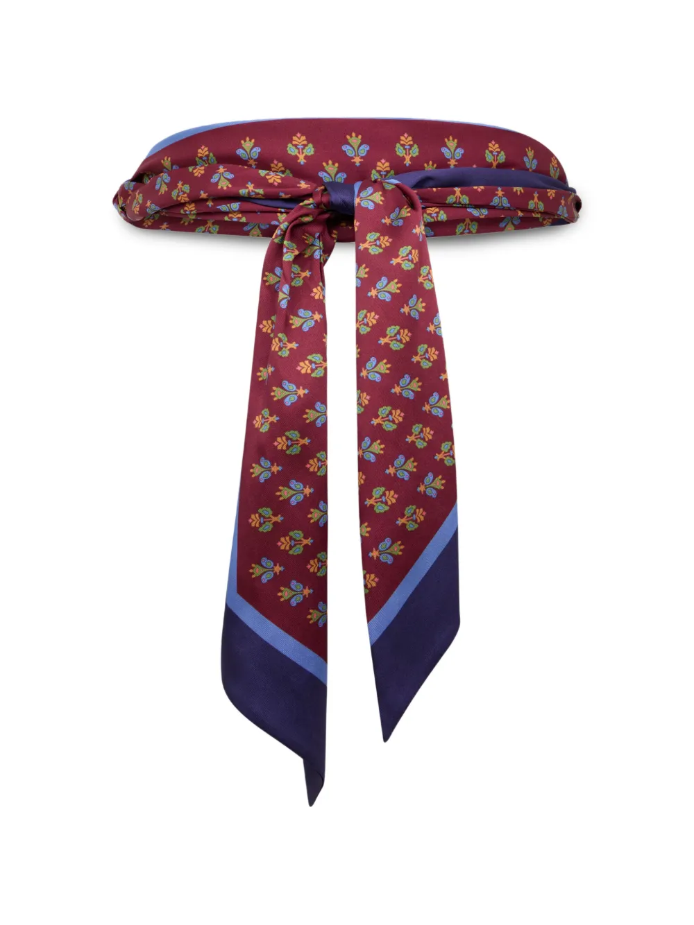ETRO Leren riem met sjaal met print Rood