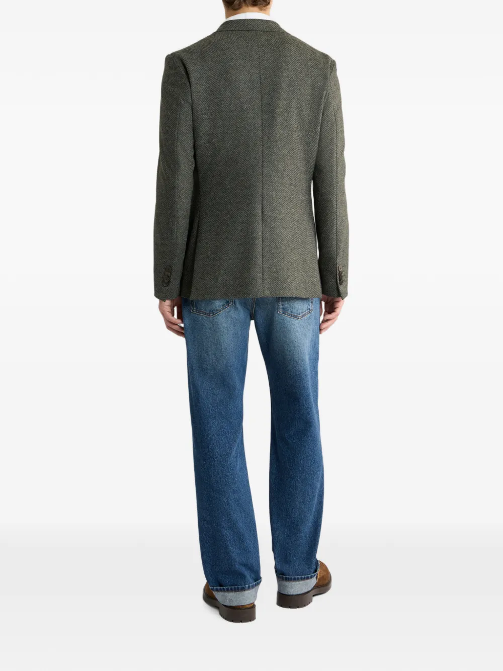 ETRO Gebreide colbert met enkele rij knopen en chevron-motief Grijs