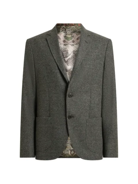 ETRO single-breasted knit jacket with chevron motif