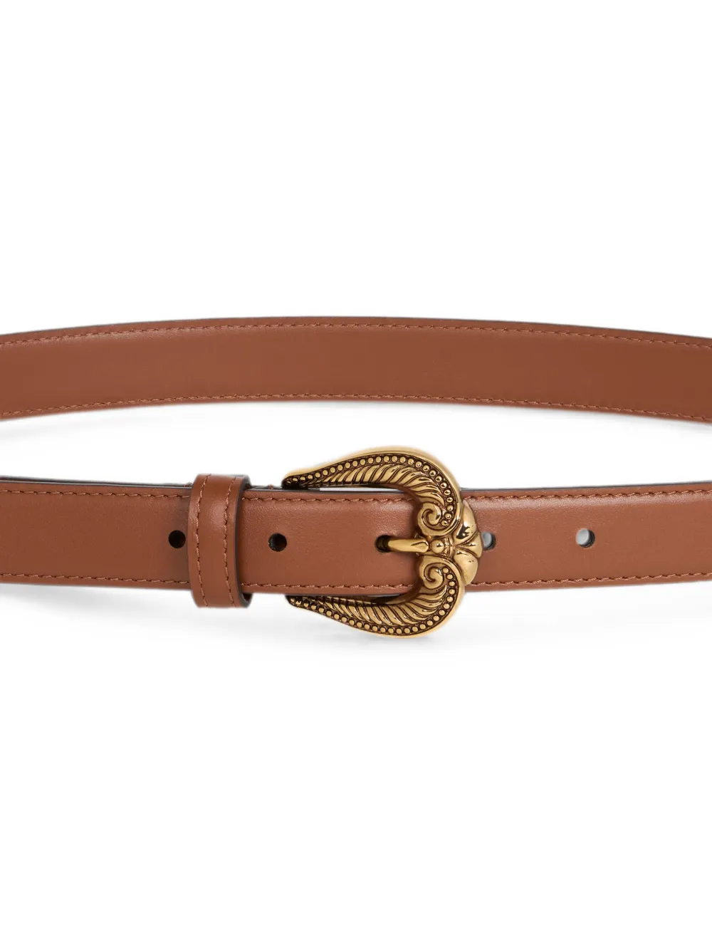 ETRO Leren riem met Paisley-gesp Bruin