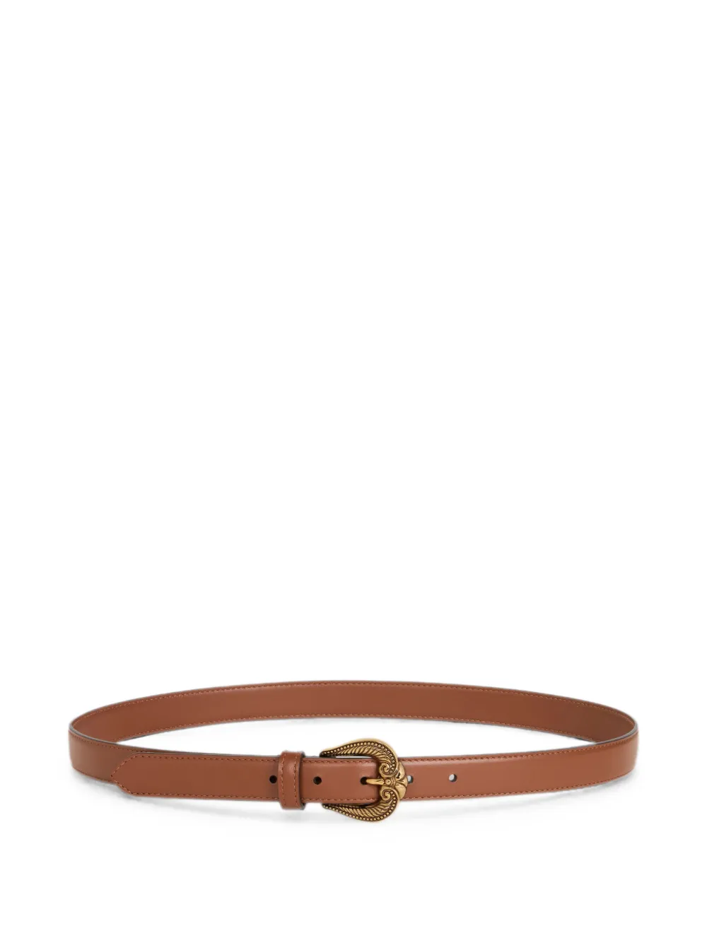 ETRO leather belt with Paisley buckle - Brown