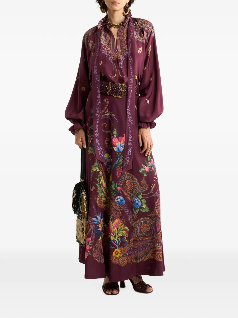 ETRO Zijden maxi-rok met paisley-print Rood