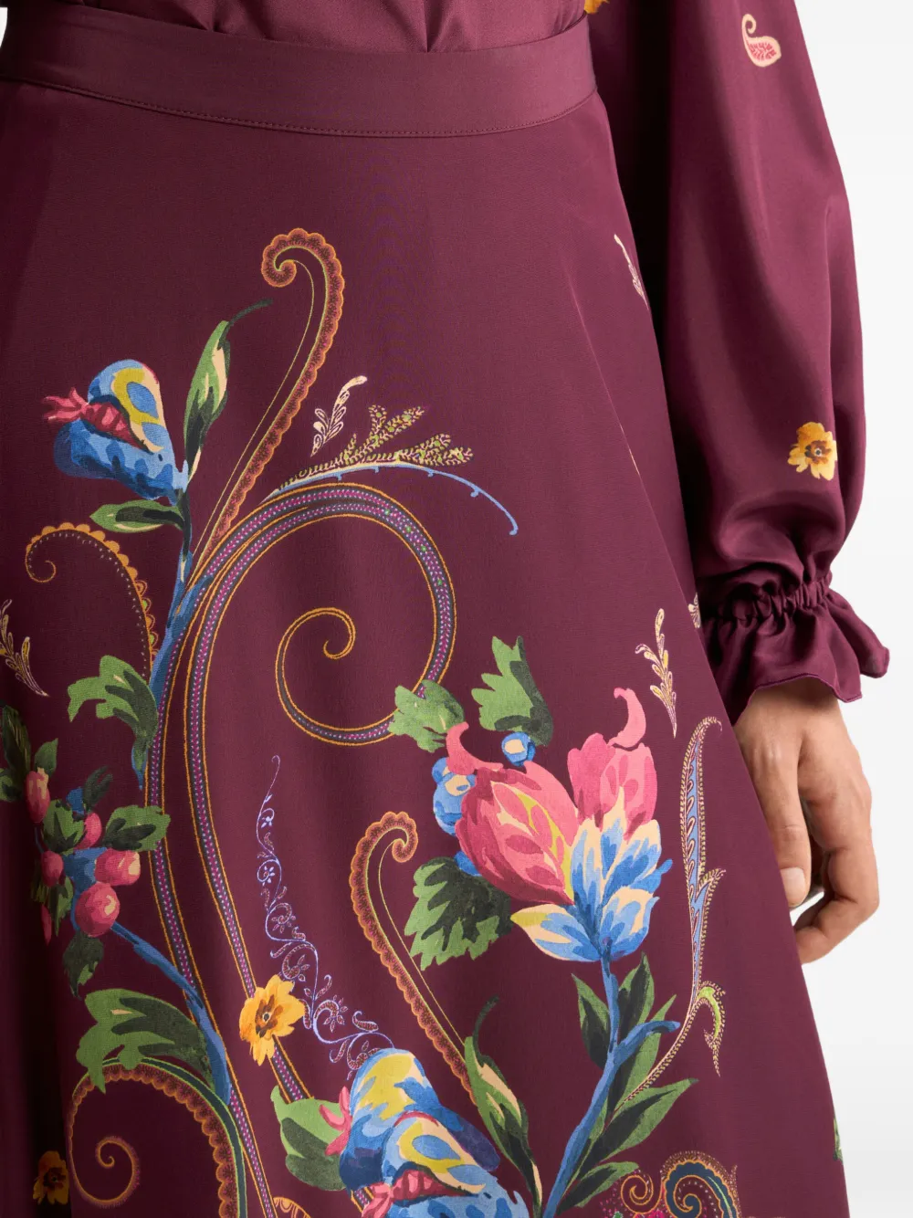 ETRO Zijden maxi-rok met paisley-print Rood