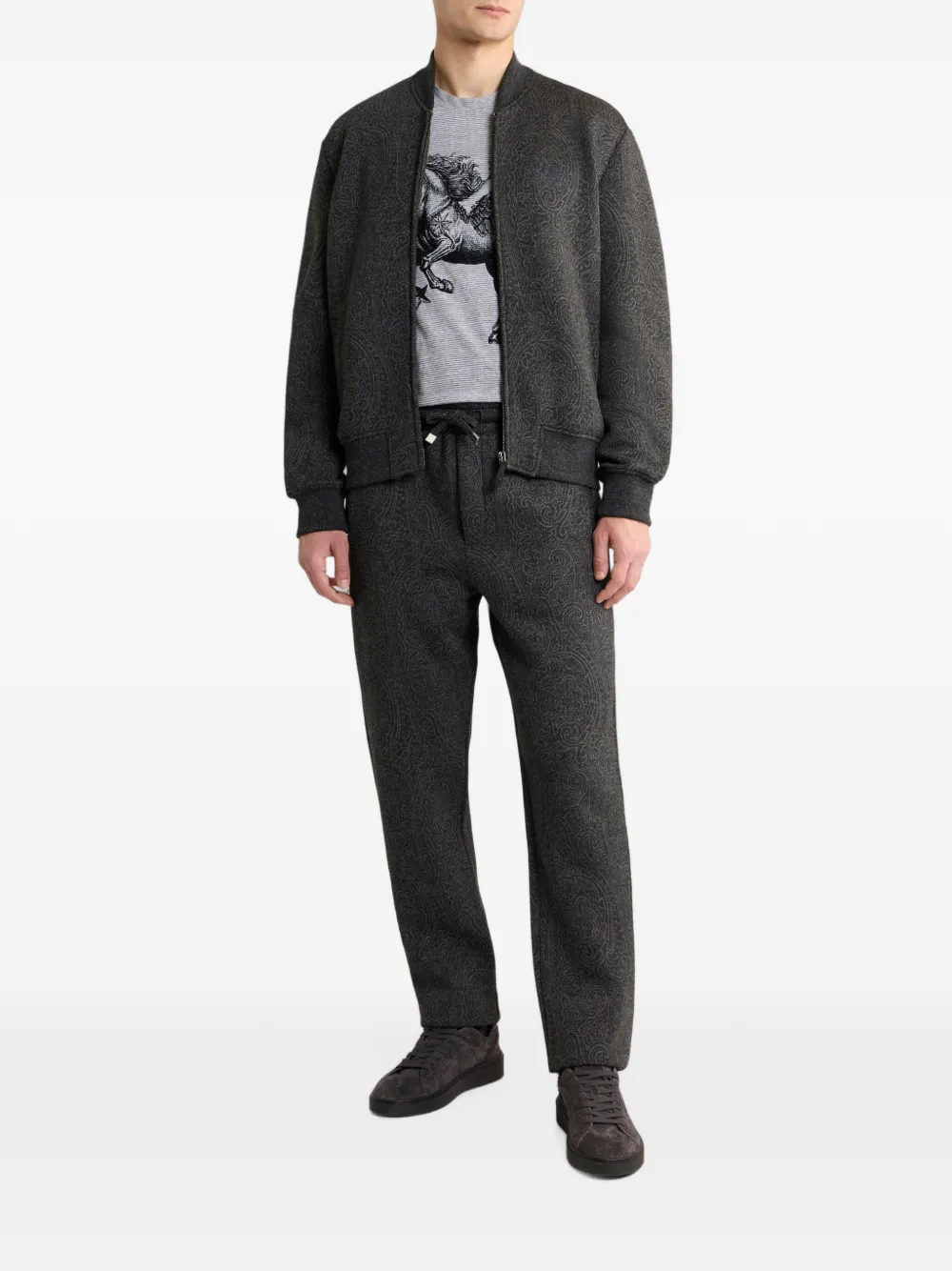 ETRO Jacquard bomberjack met Arnica-motief Grijs