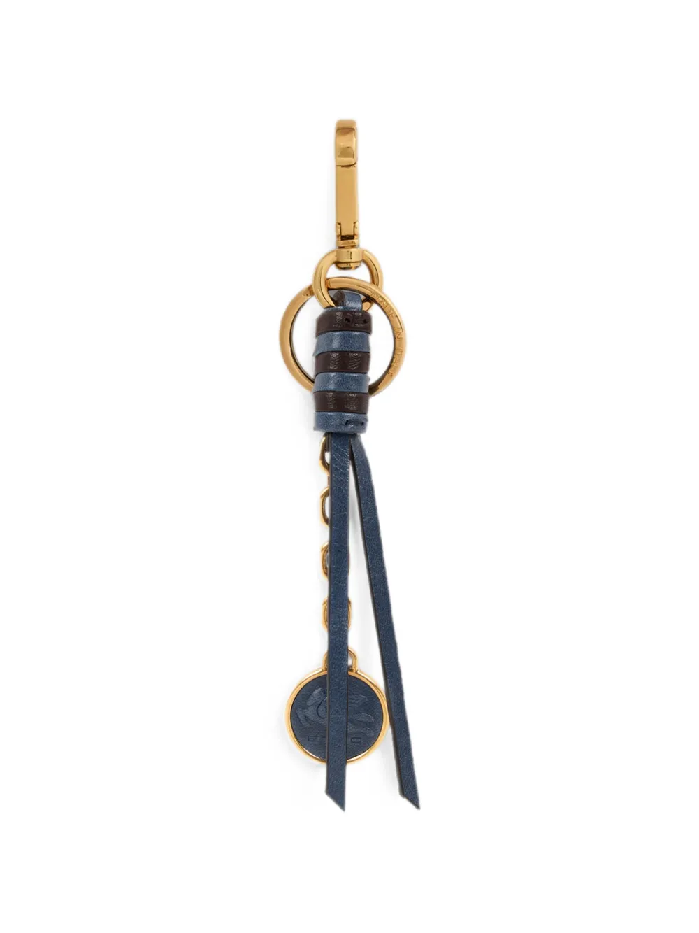 ETRO Nappa leren bedel met ketting en Pegaso-munt Blauw