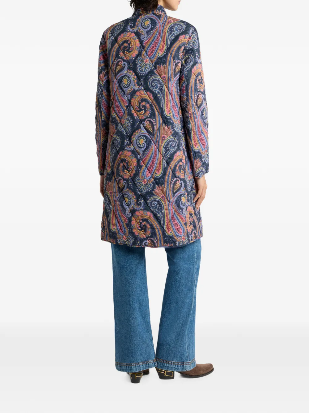 ETRO Gewatteerde jas met paisley Blauw