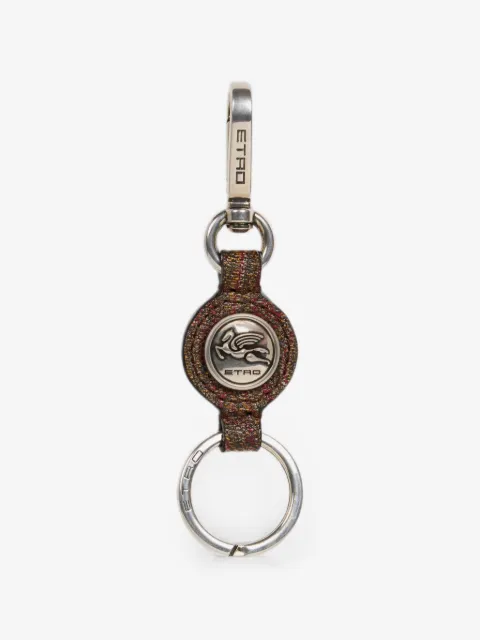 ETRO circular Arnica key ring with Pegaso coin