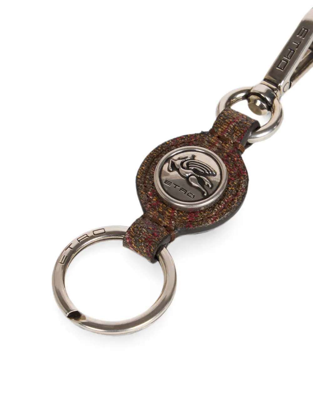 ETRO Arnica sleutelhanger met Pegaso munt Bruin
