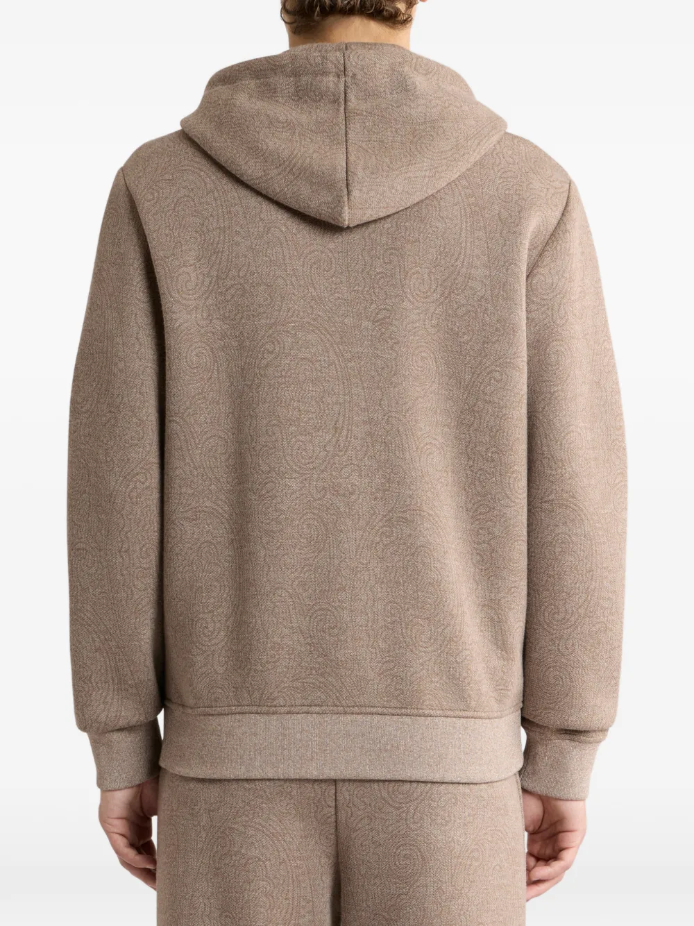 ETRO Gebreide jacquard sweater met capuchon en Arnica-motief Beige