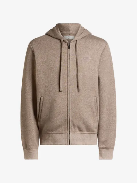 ETRO knit jacquard hooded sweatshirt with Arnica motif