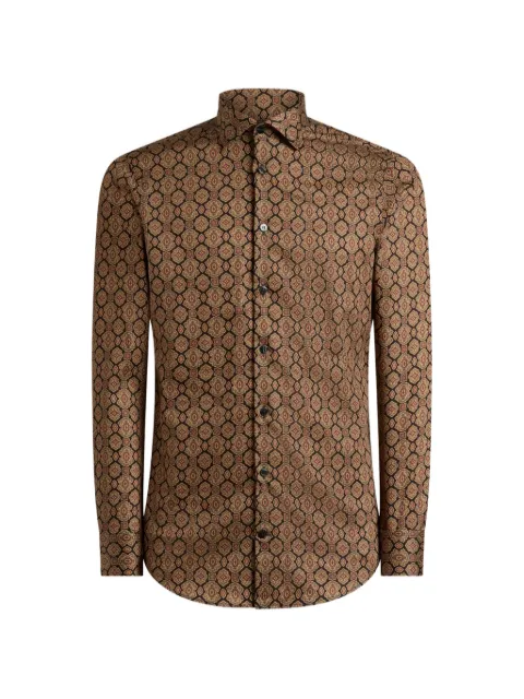 ETRO cotton satin shirt with medallion-motif