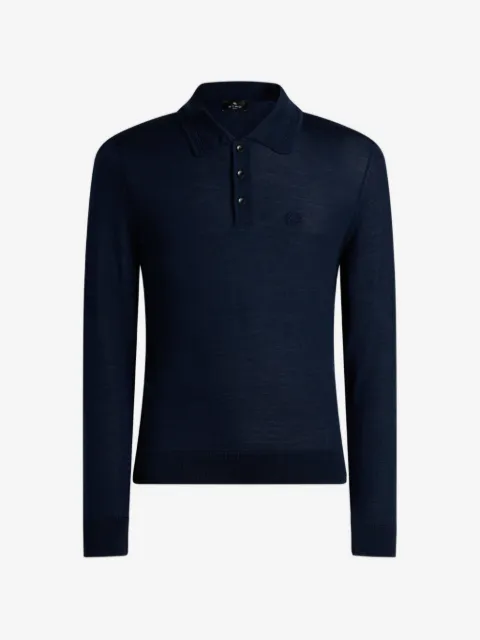 ETRO polo-style wool and silk sweater