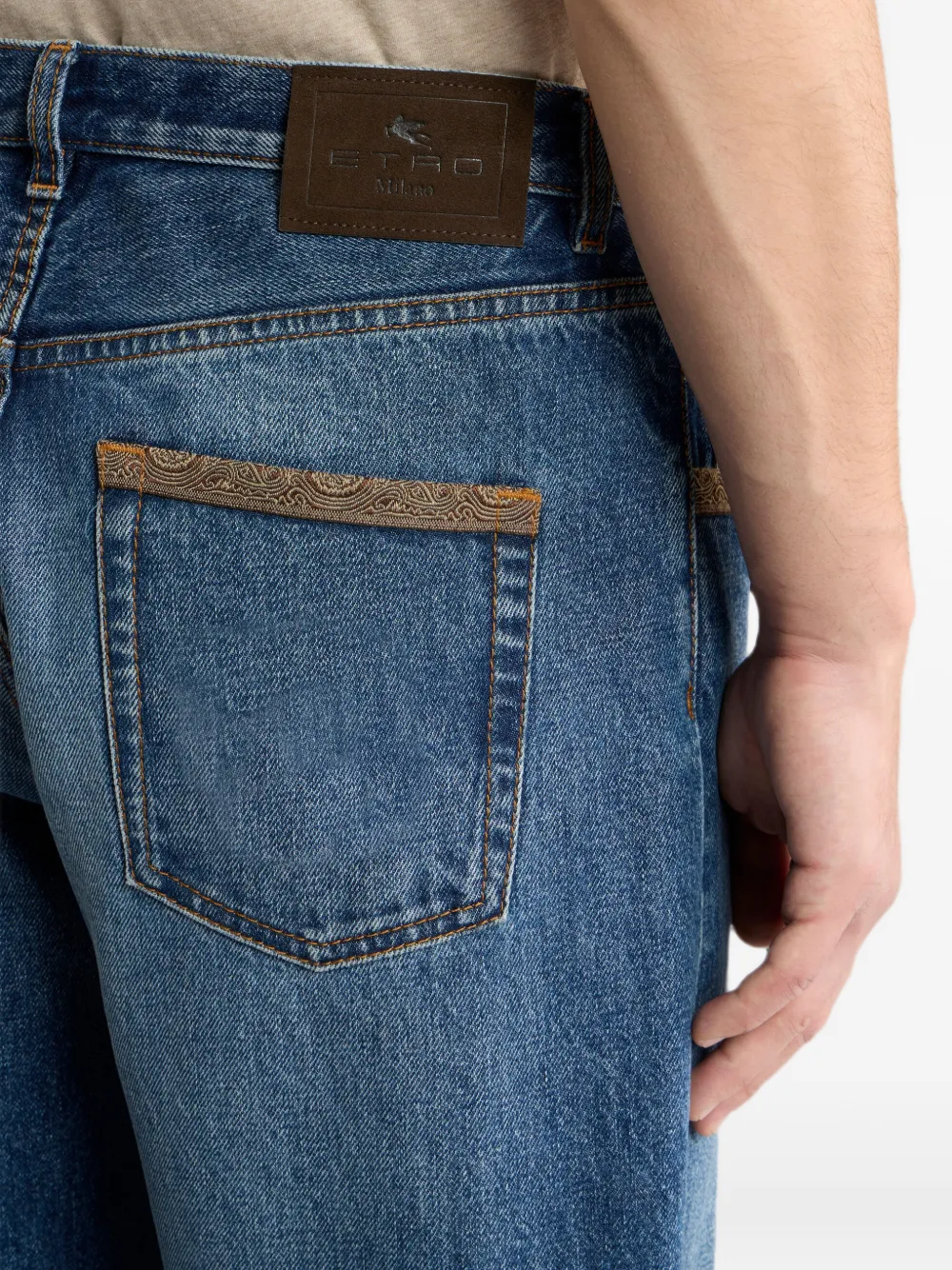 ETRO Katoenen denim jeans met contrasterende details Blauw