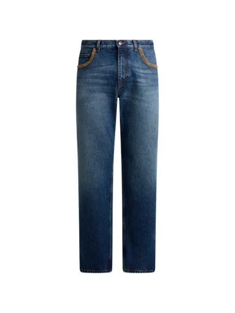 ETRO straight-leg cotton denim jeans with contrasting details