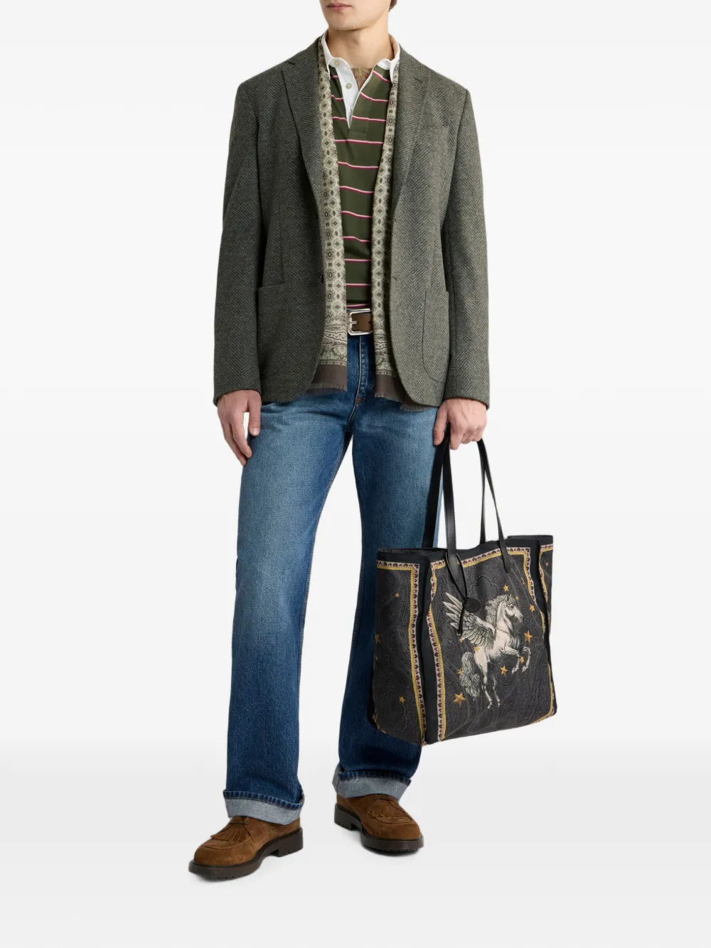 ETRO Katoenen denim jeans met contrasterende details Blauw