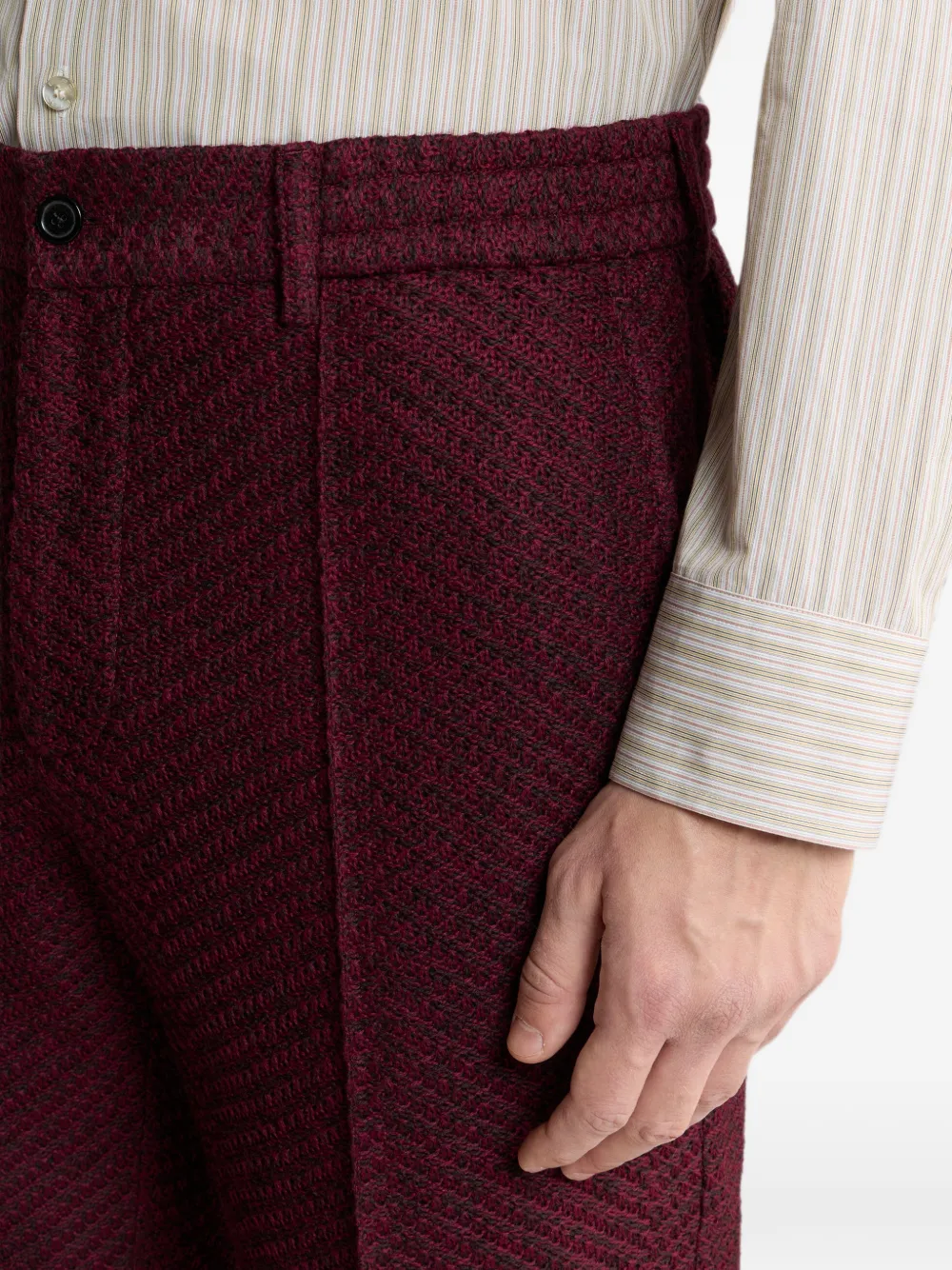 ETRO Broek van wolblend met mélange-effect Rood