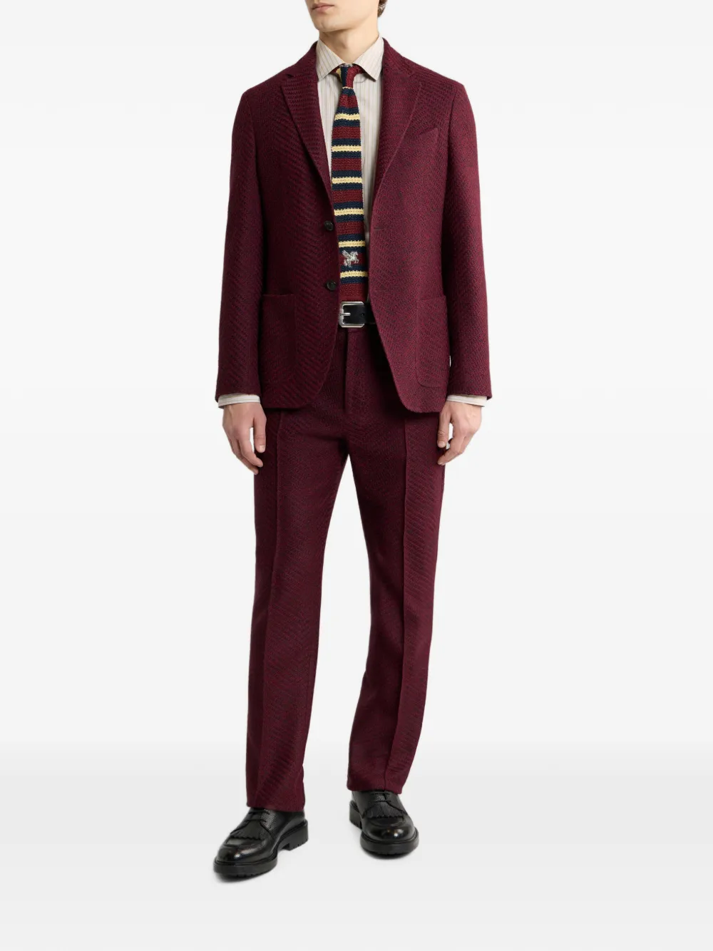 ETRO Broek van wolblend met mélange-effect Rood