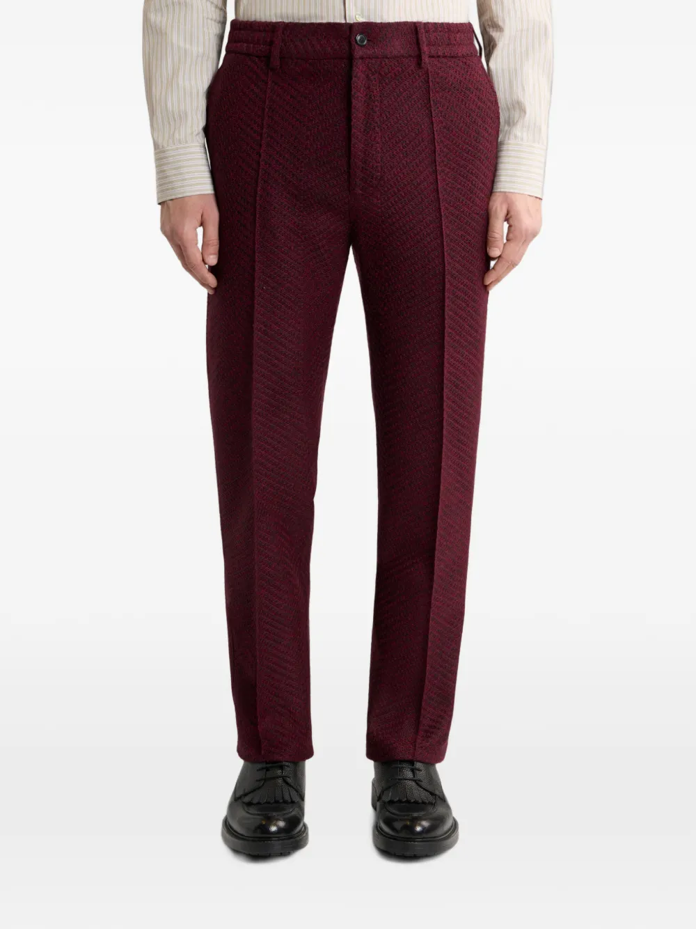 ETRO Broek van wolblend met mélange-effect Rood