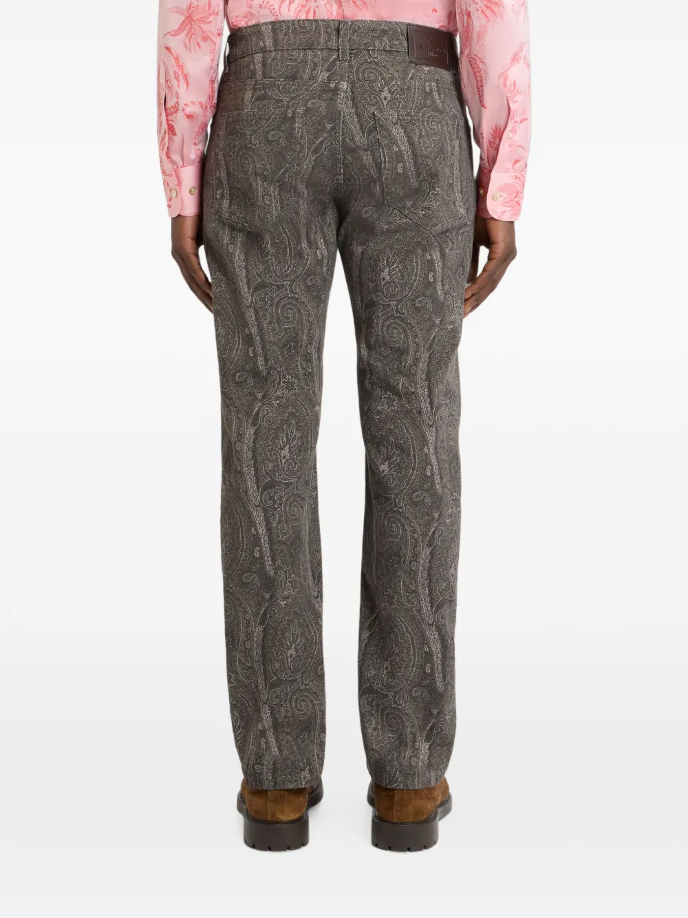 ETRO Regular-fit katoenen jeans met Arnica-motief Grijs