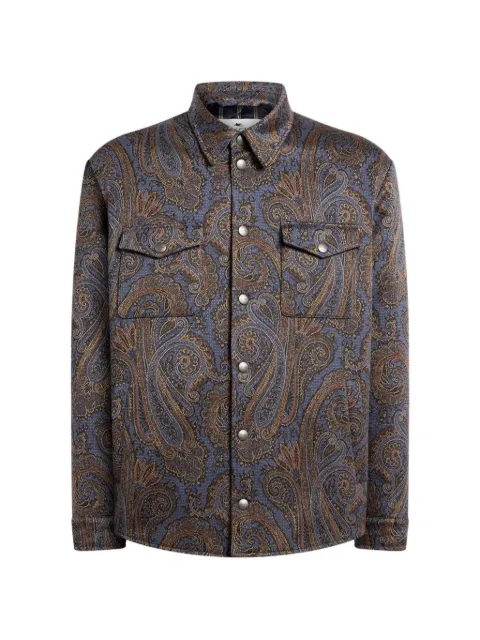 ETRO cotton-blend jacquard overshirt with Paisley motif