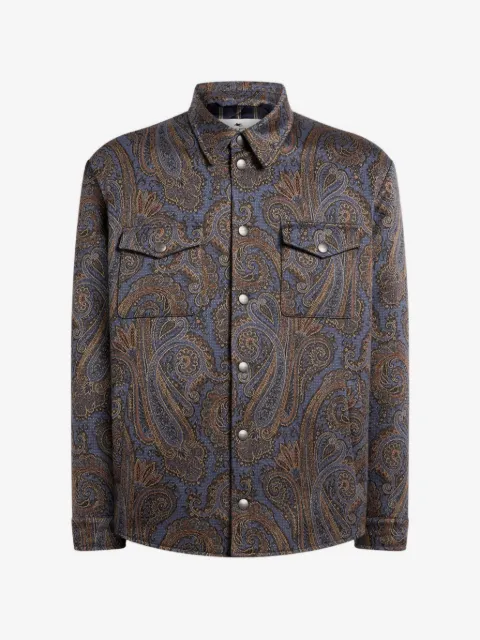 ETRO cotton-blend jacquard overshirt with Paisley motif