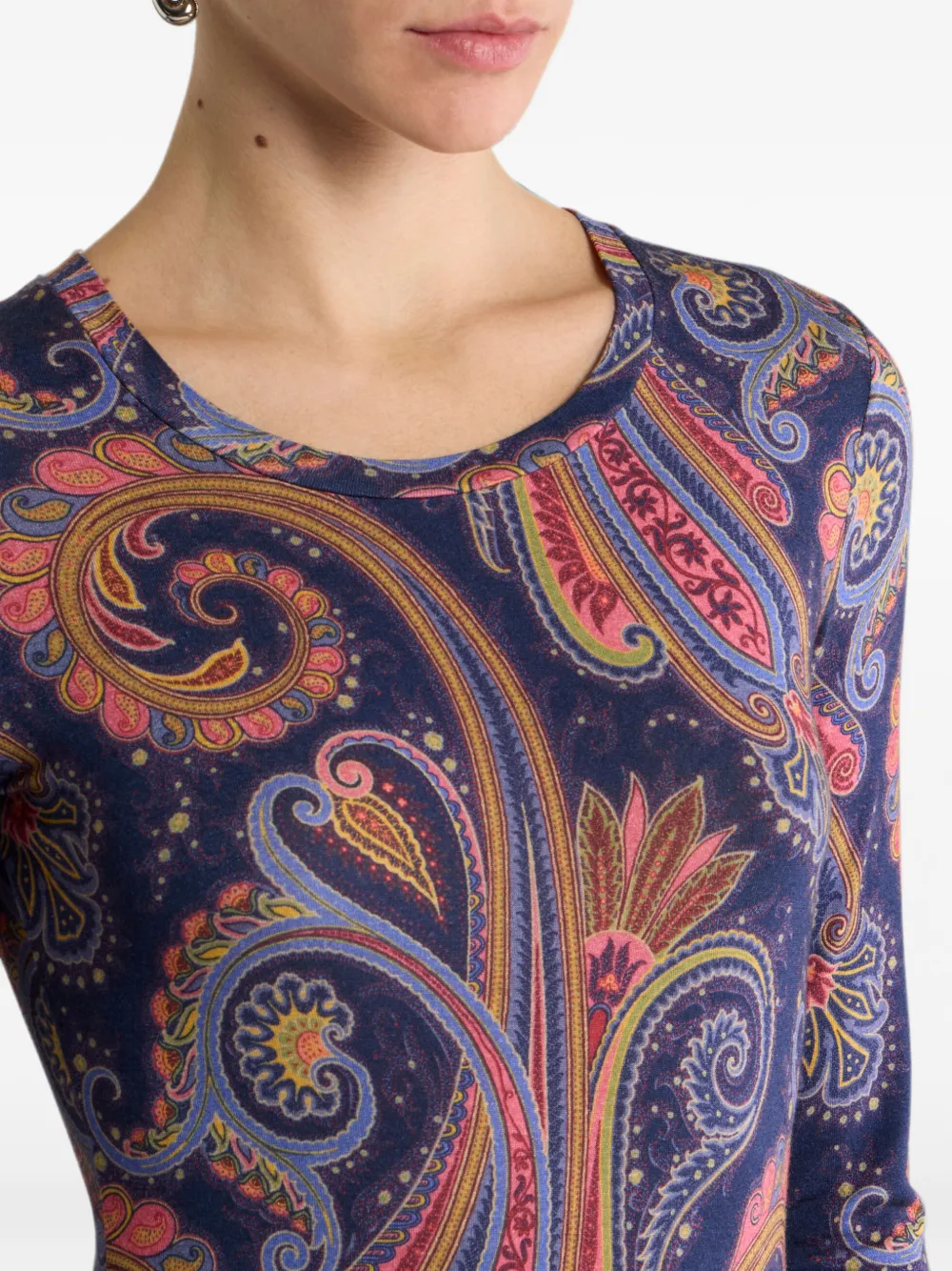 ETRO Jersey trui met Paisley motief Blauw