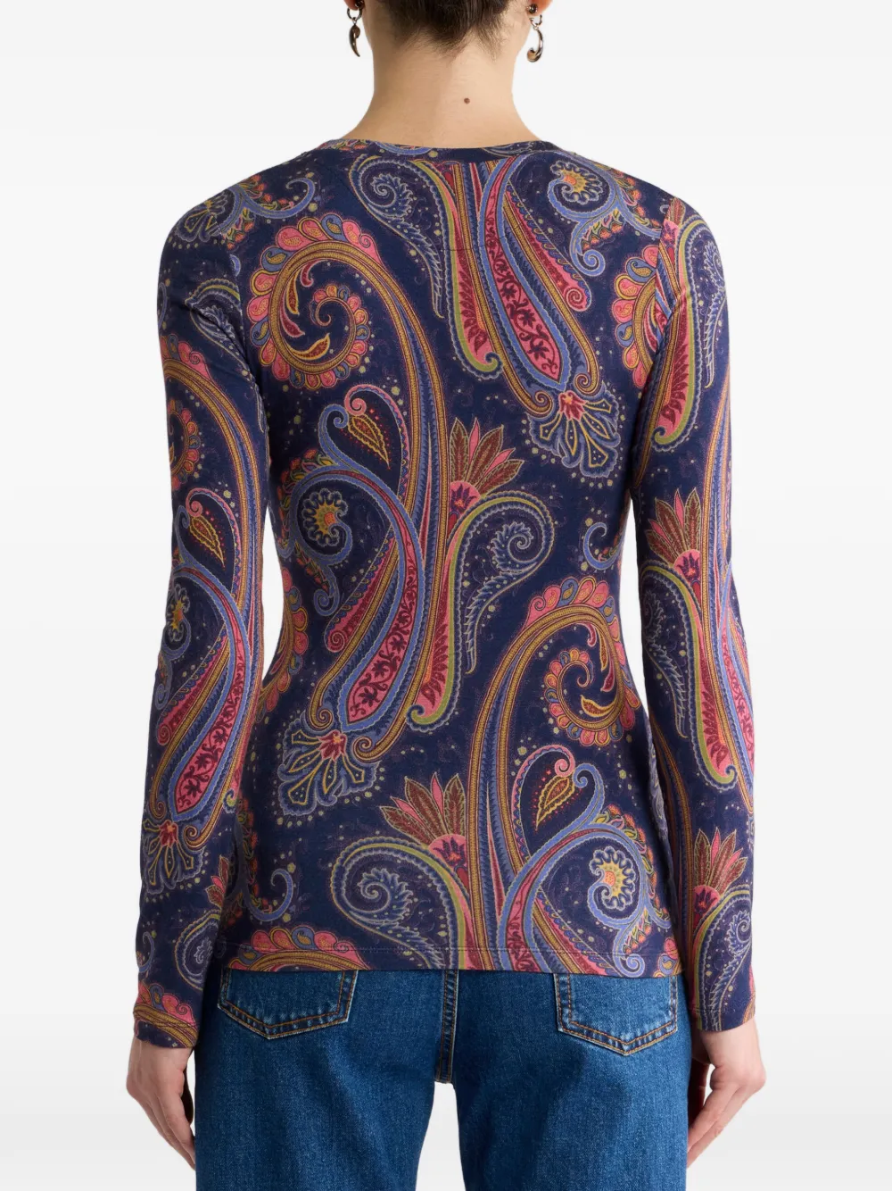 ETRO Jersey trui met Paisley motief Blauw