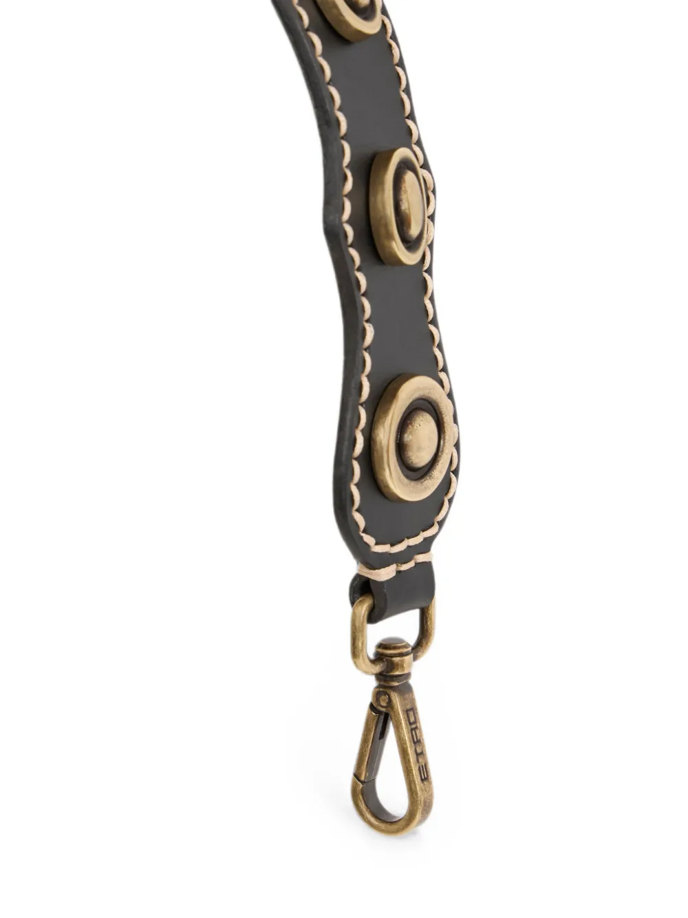 ETRO Leren tas met handvat met studs Bruin