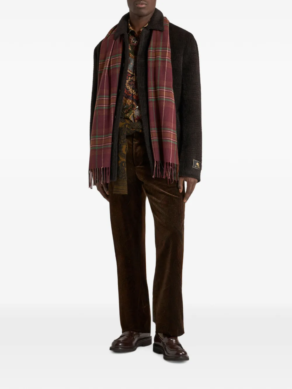 ETRO Katoenen fluwelen broek met Arnica-motief Bruin