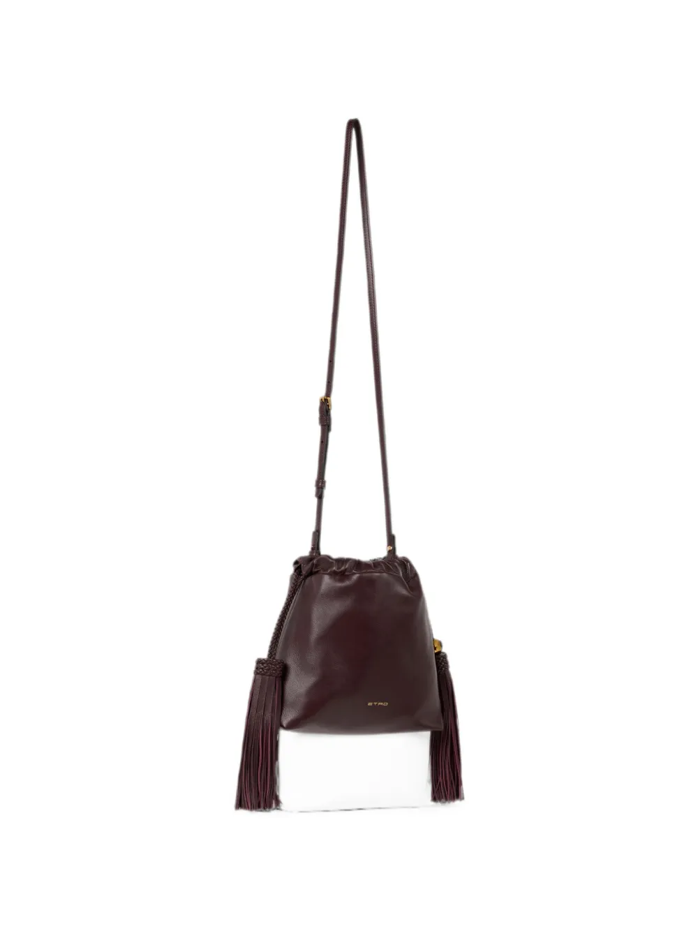 ETRO Kalispera leren mini-tas met kwastjes Paars