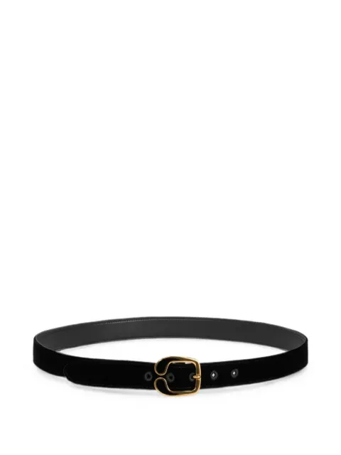 ETRO velvet belt with enamelled Paisley buckle