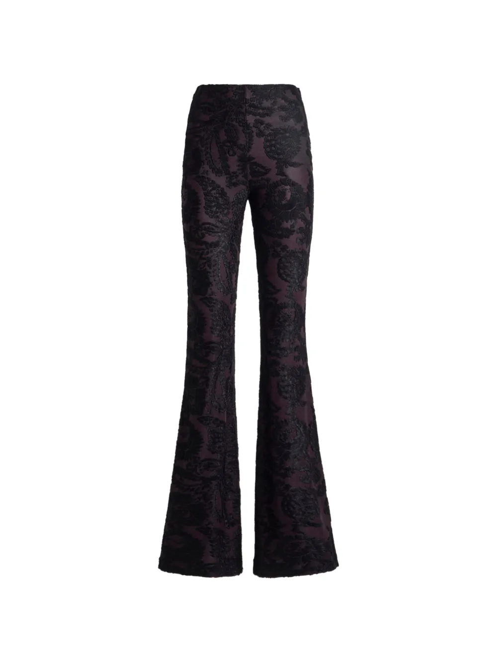 ETRO Pantaloni svasati in ciniglia jacquard con motivo foliage - Viola