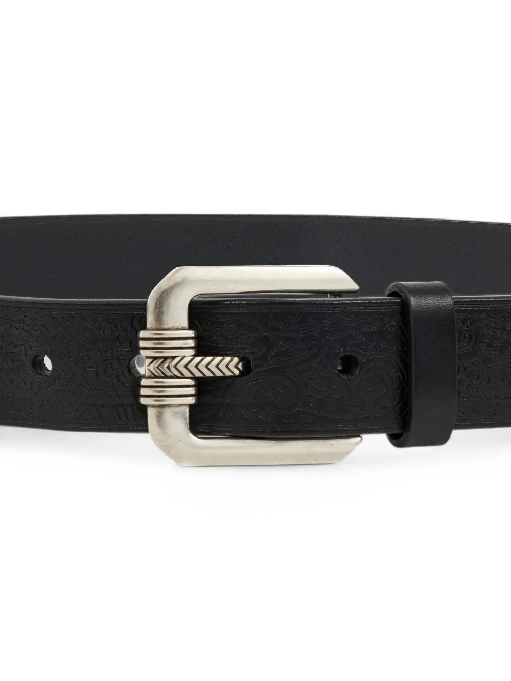 ETRO Leren riem met gegraveerd motief Zwart