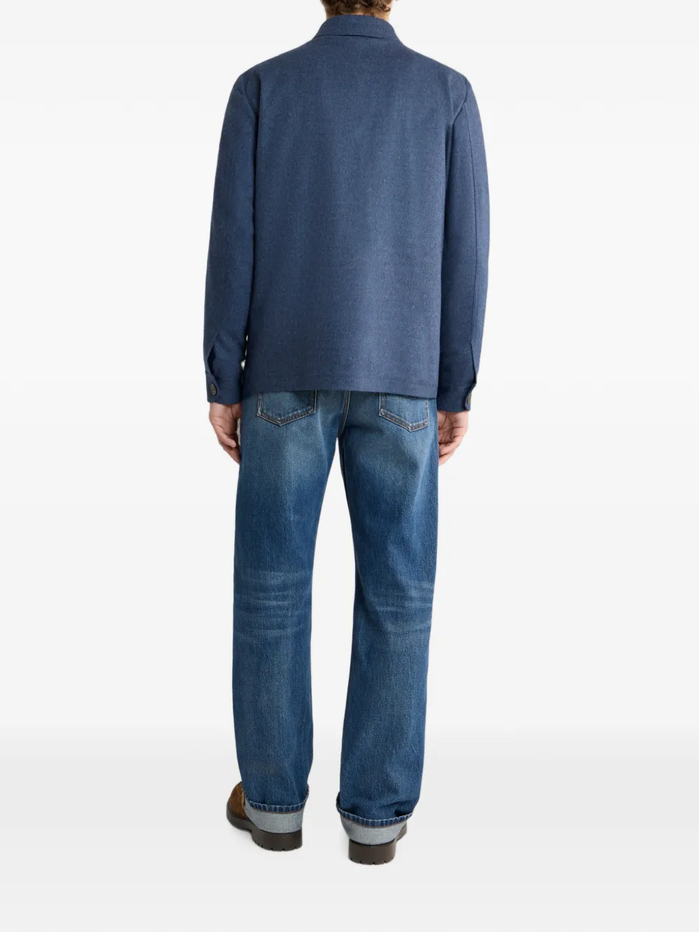ETRO Wollen en linnen jack Blauw