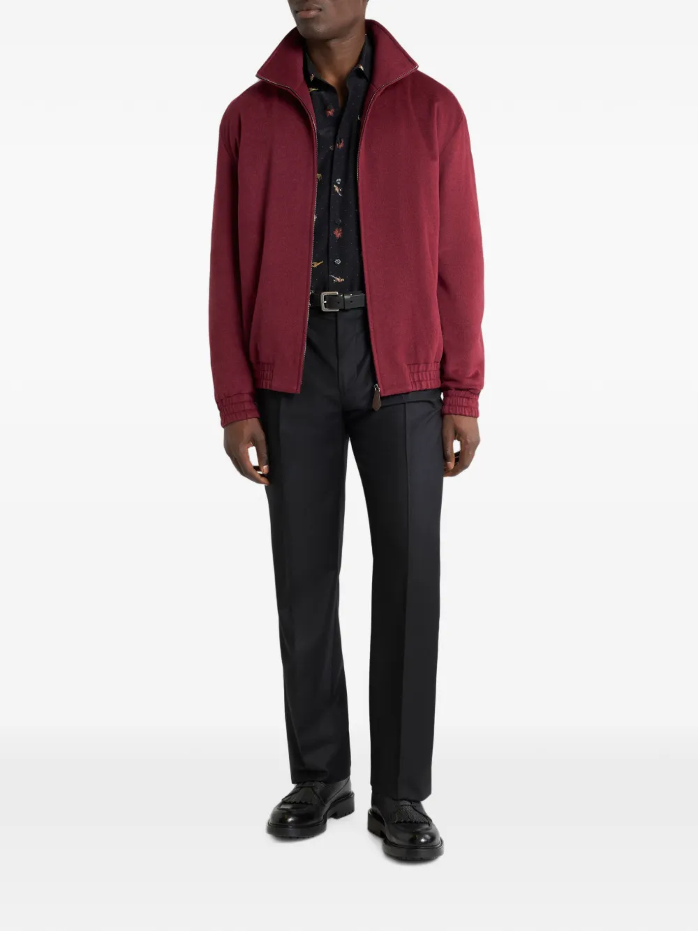 ETRO Wollen flanellen broek met vouwdetail Zwart
