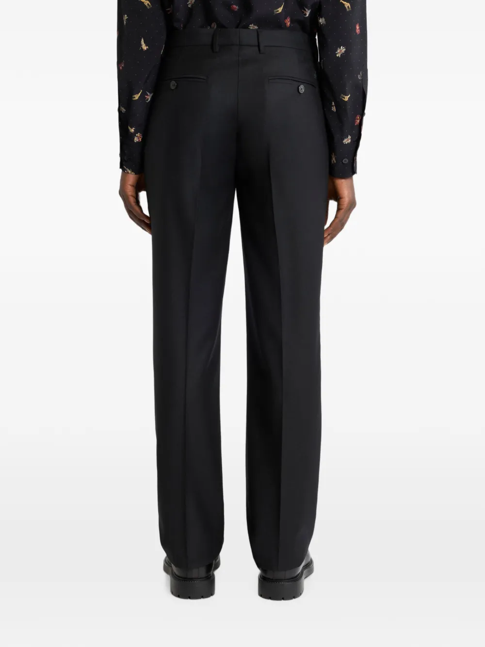ETRO Wollen flanellen broek met vouwdetail Zwart