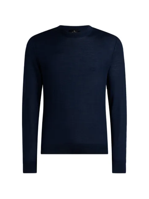 ETRO wool and silk sweater with pegaso embroidery