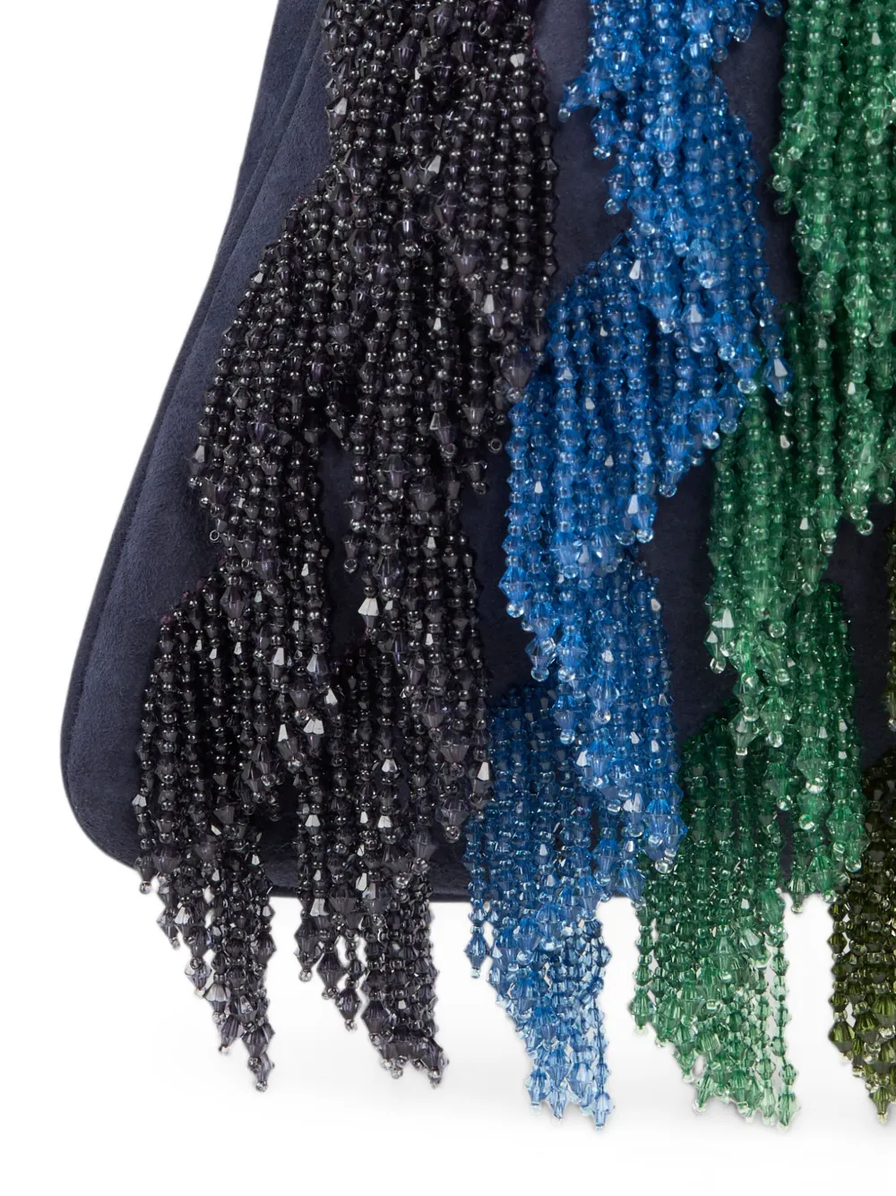 ETRO Kleine suède Kalispera tas met veelkleurige kralen Blauw