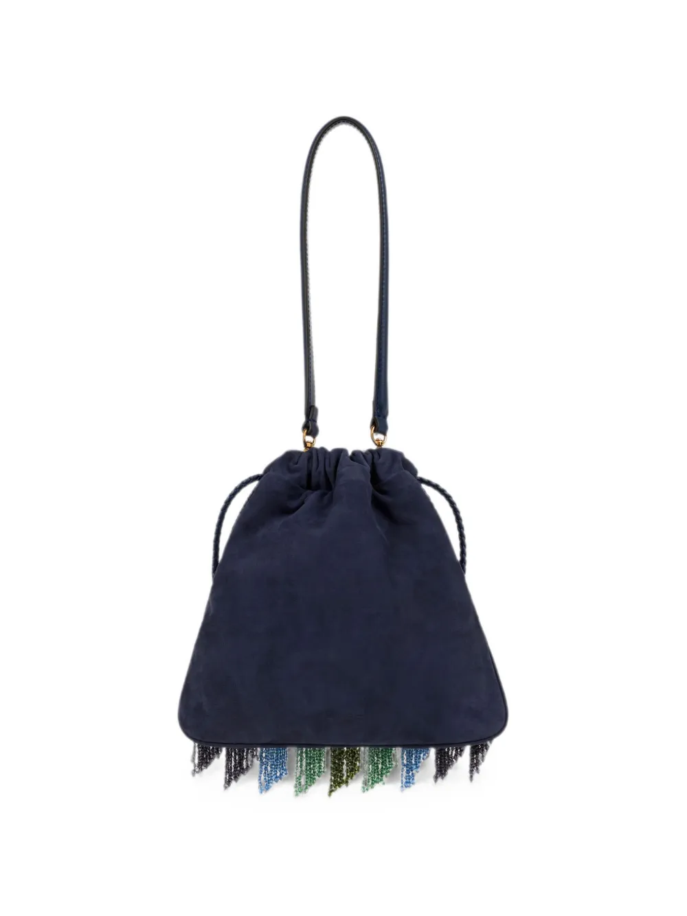 ETRO Kleine suède Kalispera tas met veelkleurige kralen Blauw