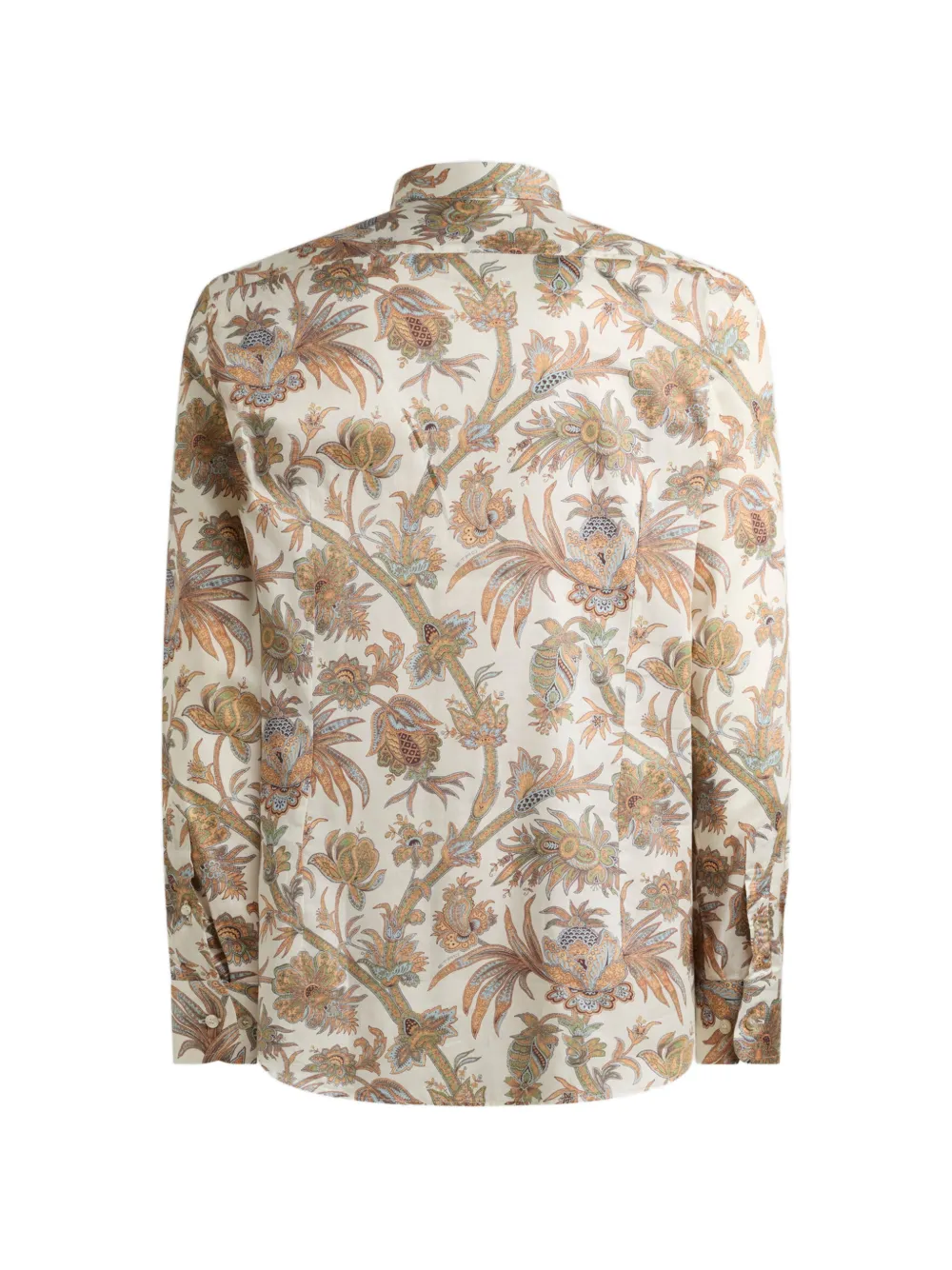 ETRO Overhemd van katoen-satijn met bloemig paisley-patroon Beige