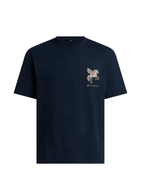 ETRO cotton-jersey T-shirt with Pegaso-embroidery
